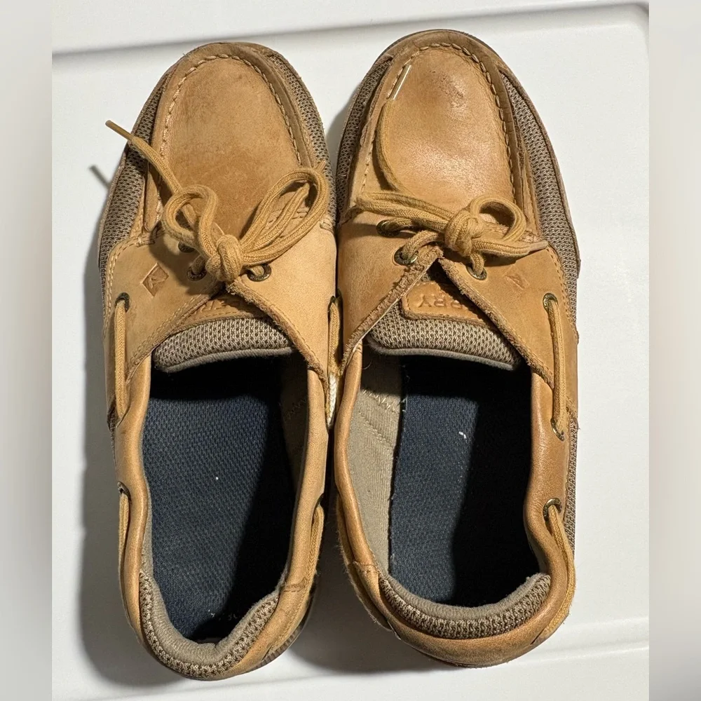 Sperry Men’s Surveyor 2 Eye Linen Boat Shoes Size 10.5